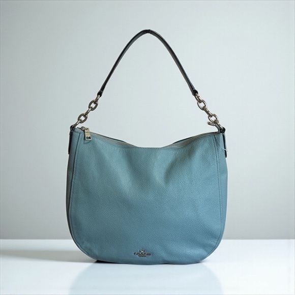 Coach Handbags - Authentic Coach Blue Pebble Leather Shoulder Bag